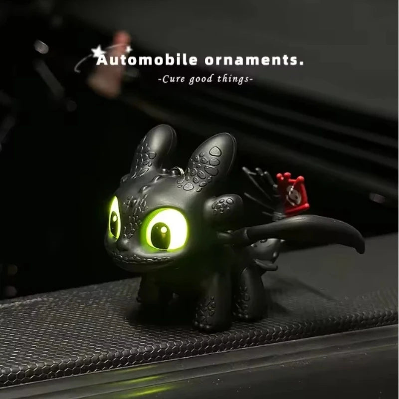 Genuine Cute Glowing Toothless Car Interior Ornament, Night Fury Wings Can Move Premium Automotive Accessory