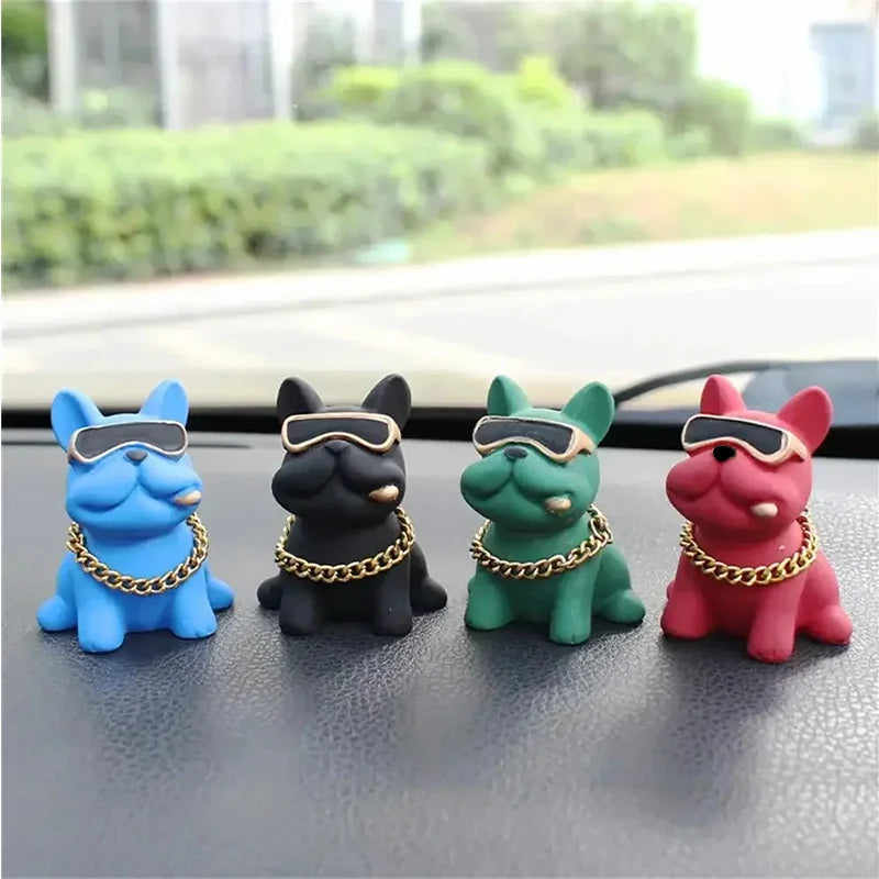 Wear-resistant Bulldog Car Ornaments Feel Comfortable Resin Material Dashboard Premium Automotive Accessory