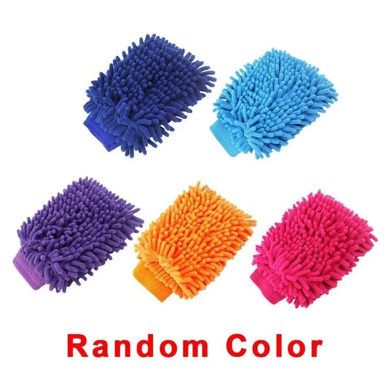 Car Wash Gloves Chenille Coral Fleece Washing Wiper Cleaning Towel Auto Dust Premium Automotive Accessory