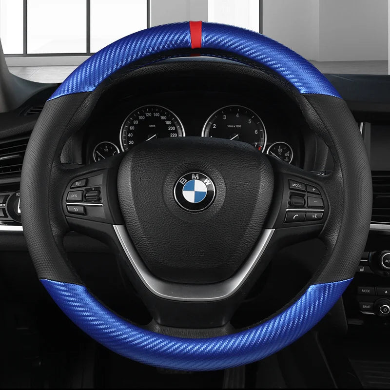 Universal D Shape Car Steering Wheel Cover Breathable Anti Slip Car Decoration