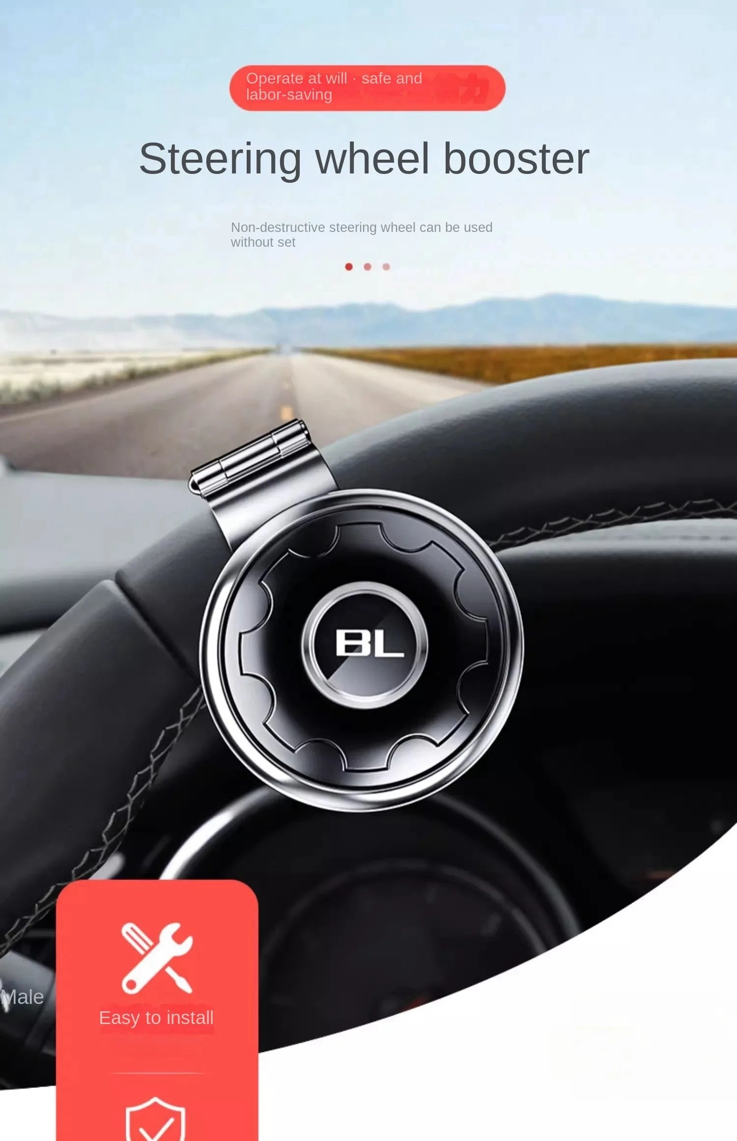 Car Steering Wheel Booster Ball Turning Spinner Knob Bearing Power Handle