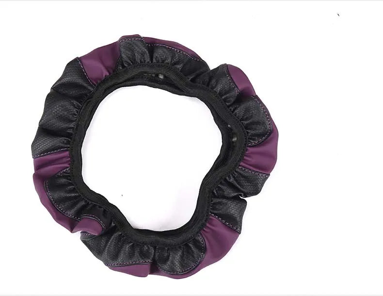 Car Steering Wheel Cover Breathable Anti Slip PU Leather Steering Covers