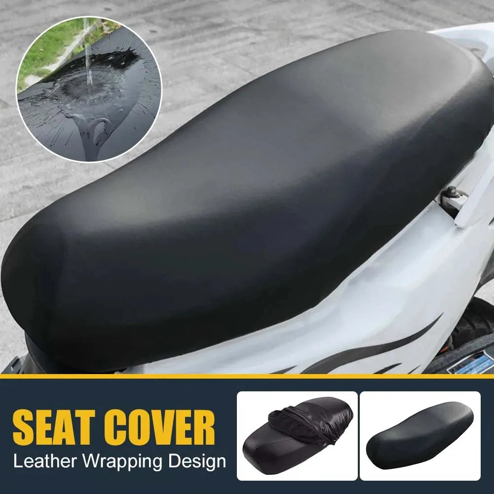 Motorcycle Seat Cover Waterproof Sunscreen Dust UV Protector Cushion Elastic PU