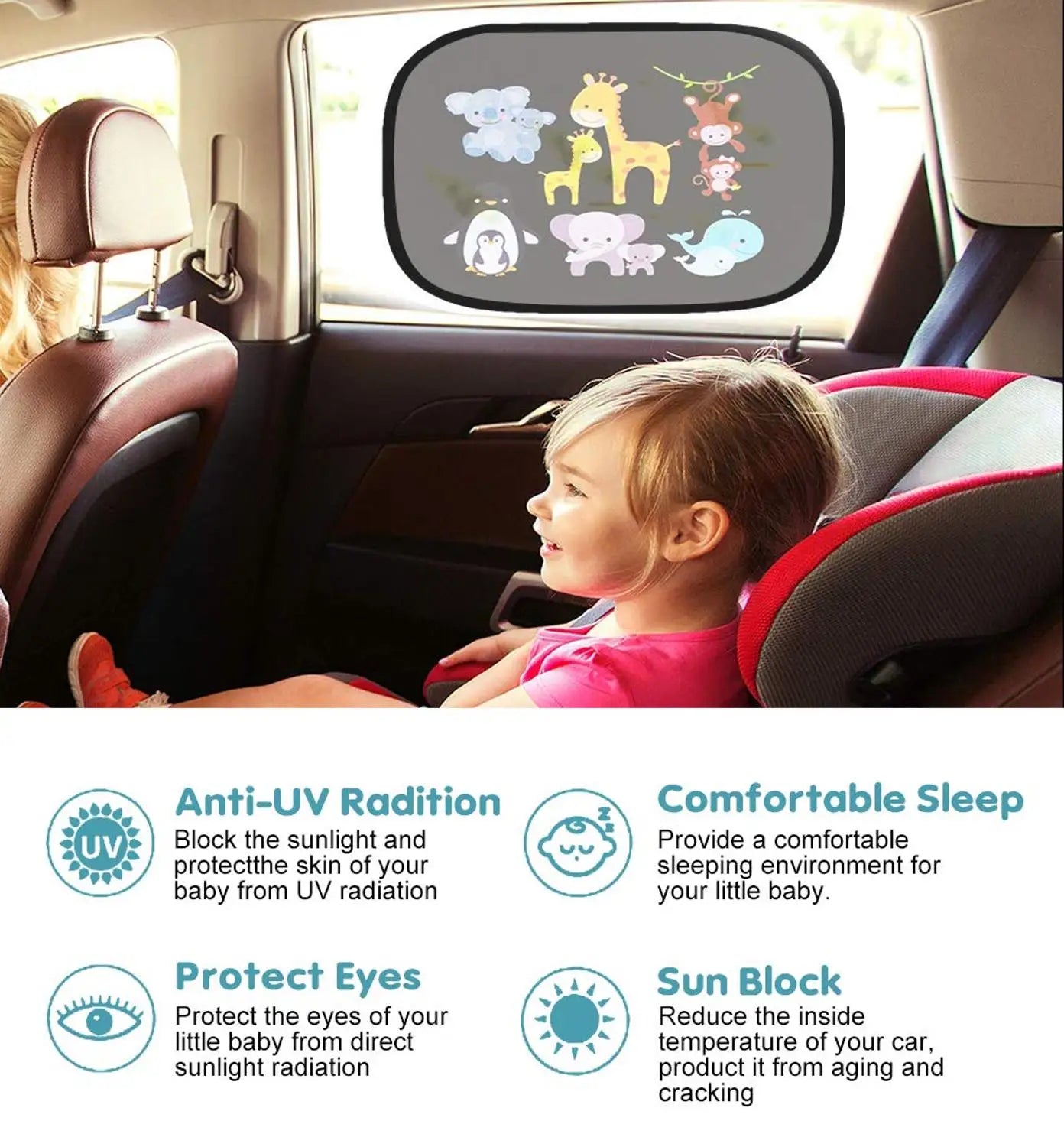 Car SunShade Side Window Cartoon Window For Children Adults Adsorption SunShade
