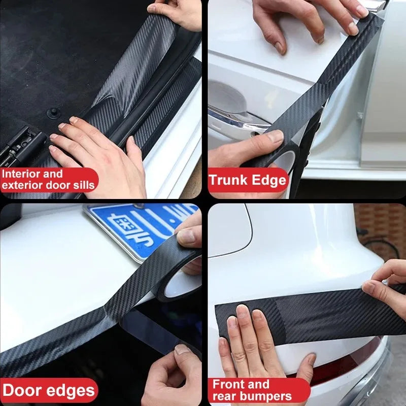 Nano Carbon Fiber Car Sticker Paste Protector Strip DIY Automotive Protective Premium Automotive Accessory