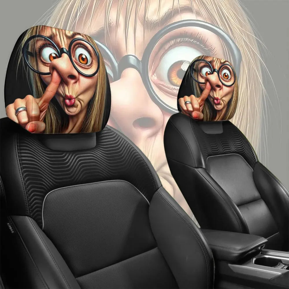 Fun Drive Car Headrest Cover Washable Easy To Install Personalized Interior