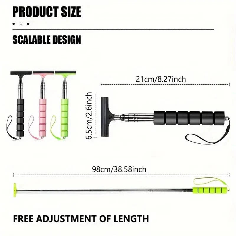Car Rearview Mirror Wiper Telescopic Handle Durable Stainless Auto Glass Premium Automotive Accessory