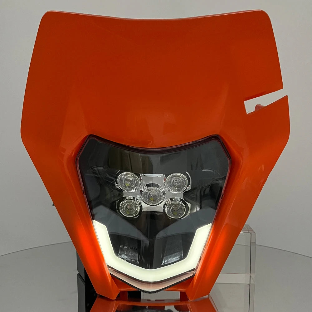 Motorcycle Headlight LED Enduro for KTM EXC XC SX MX XC 125 250 300 450 Universal Supermoto Dirt Bike Motocross Headlights Plate