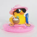 New! Car Dashboard Ornaments Summer Little Yellow Duck Coconut Skateboard Hat Premium Automotive Accessory