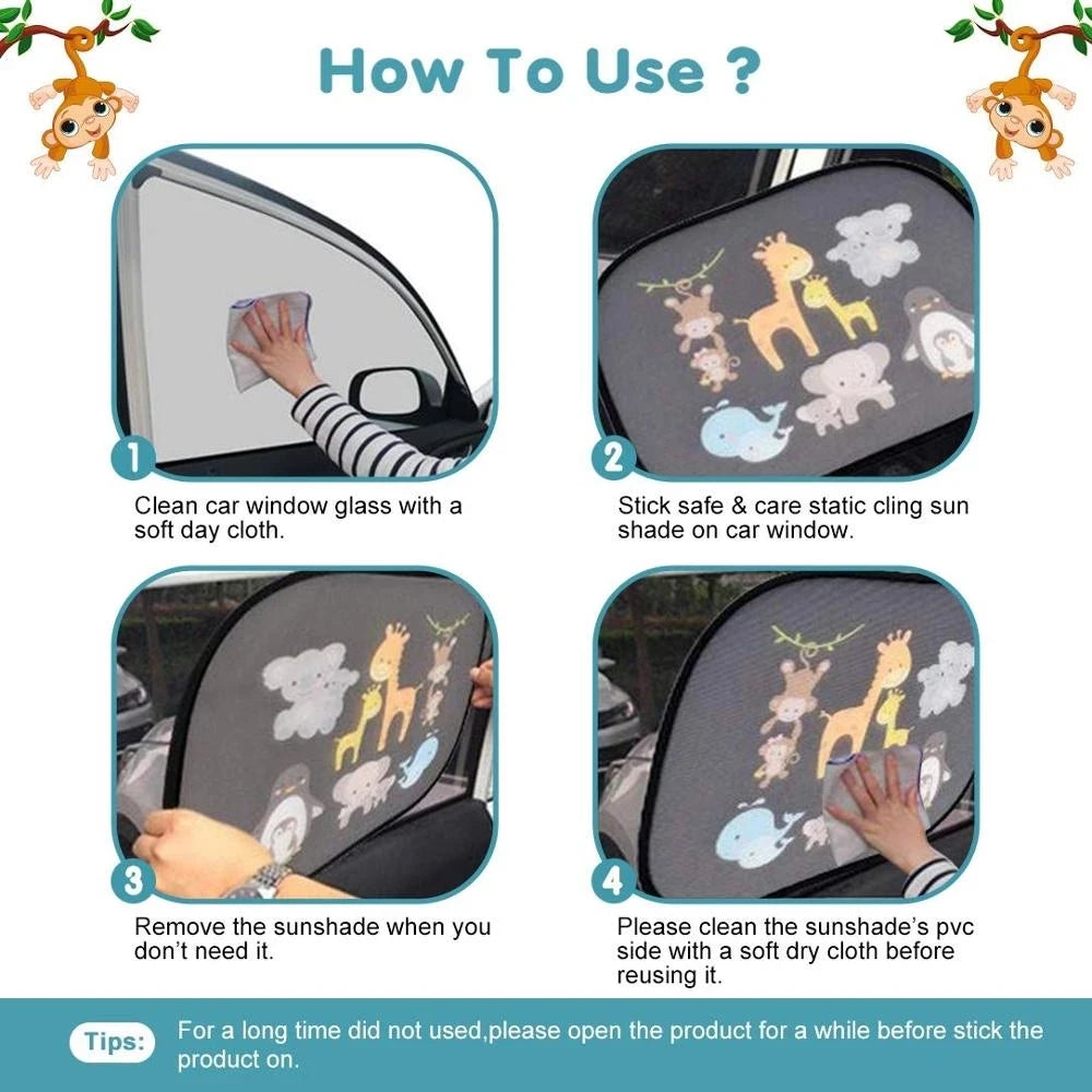 Car SunShade Side Window Cartoon Window For Children Adults Adsorption SunShade