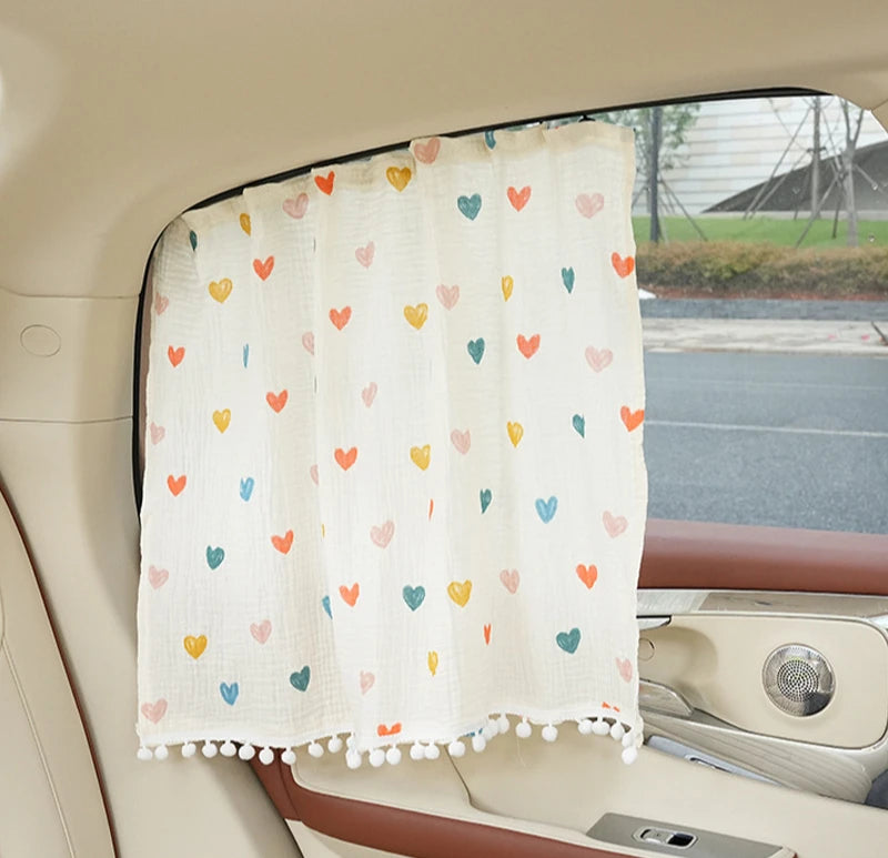 Cartoon Car Curtains Car Sunshade Side Curtains Embedded Rail Car with Sun