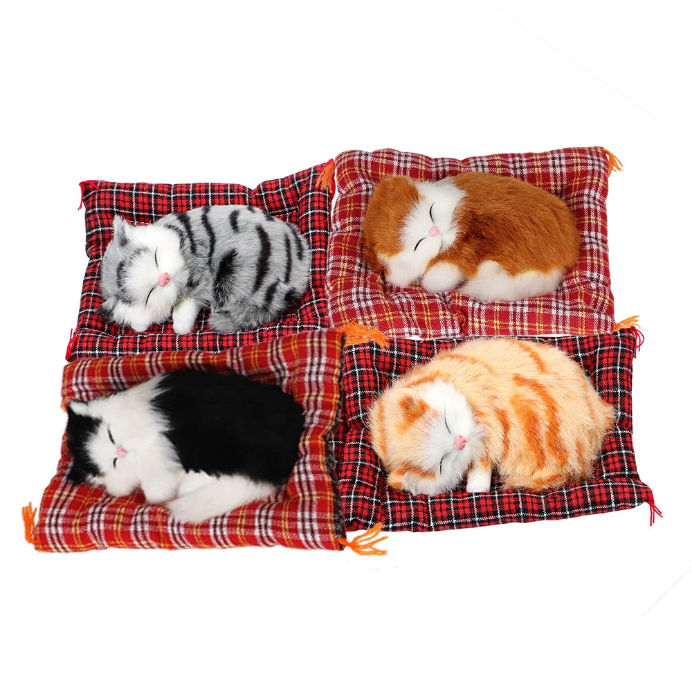 Lovely Plush Kittens Doll Toy Car-styling Car Ornaments Dashboard Decoration Premium Automotive Accessory
