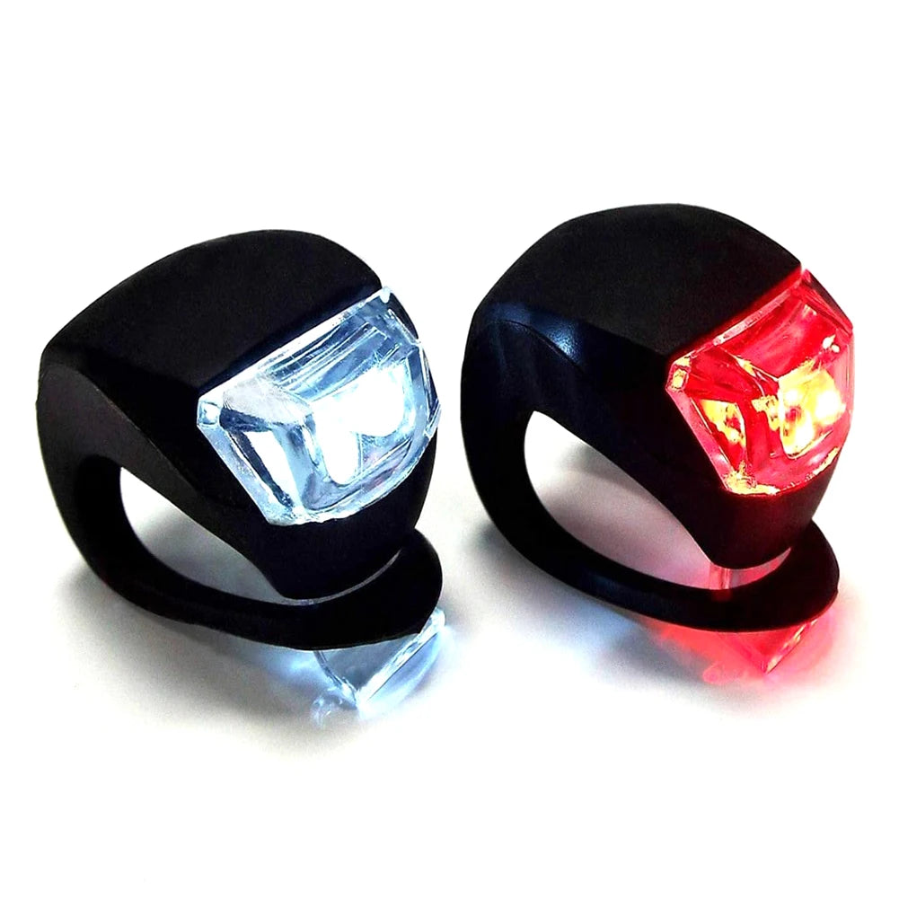 2-10pcs LED Silicone Bicycle Front Rear Light Set 3 Modes Waterproof MTB Mountain Road Bike Cycling Headlight Tail Warning Lamp