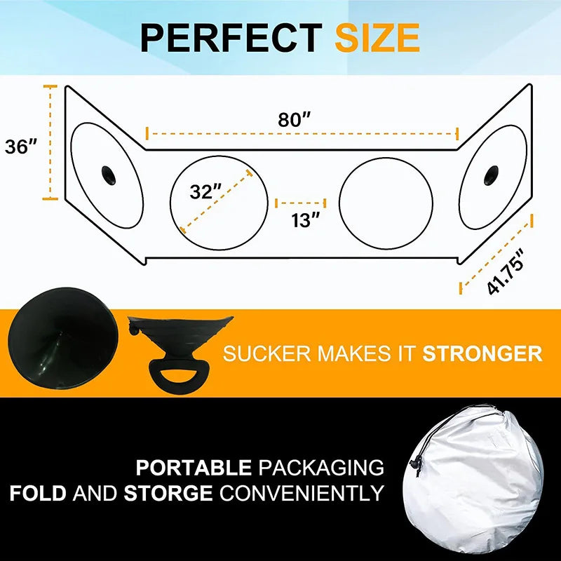 Truck Windshield Sunshades Cover Foldable Sun Shade Umbrella Sunblind ForT ruck