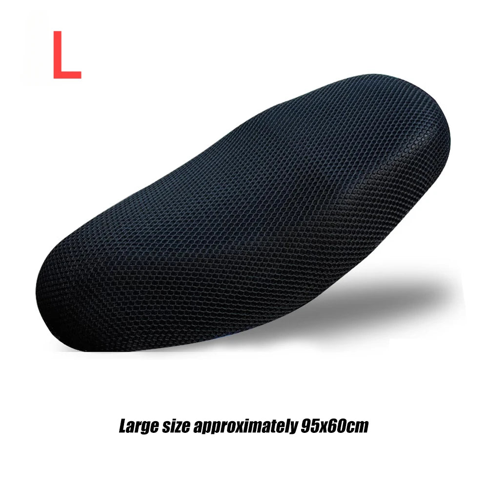 1 Pc Large Motorcycle Seat Cover Anti-Slip 3D Mesh Fabric Breathable Waterproof