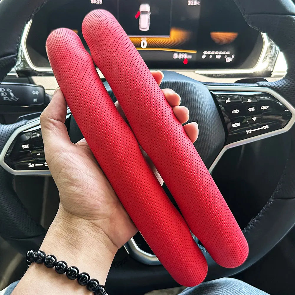 Universal D-shaped Round Car Steering Wheel Cover Ventilation hole Leather
