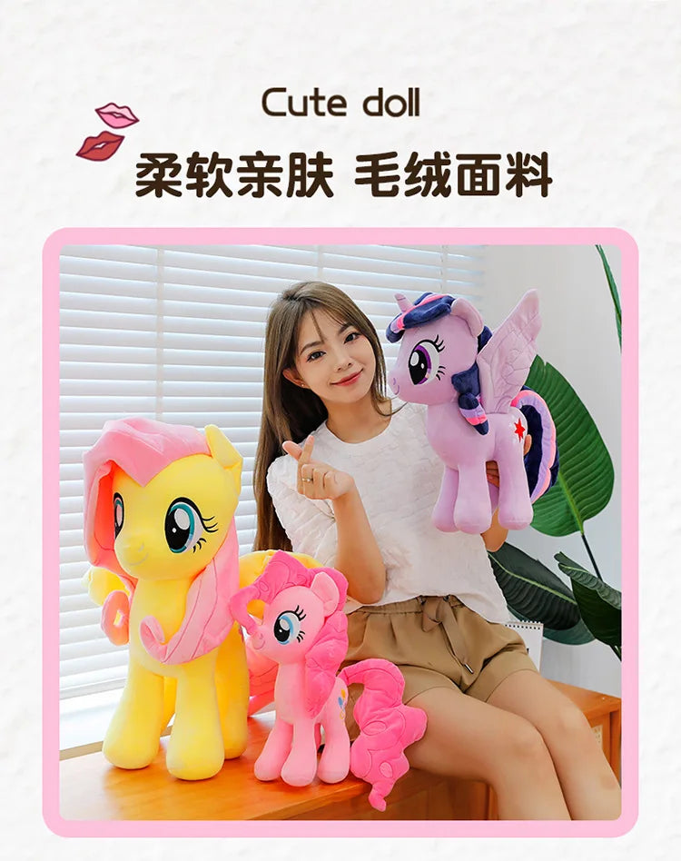New My Little Pony Plush Doll Anime Twilight Sparkle Fluttershy Pinkie Pie Premium Automotive Accessory