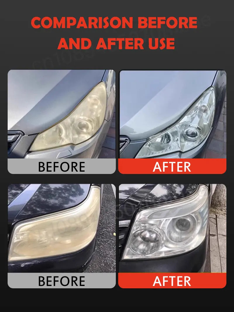 Car Headlight Restoration Polishing Kits Headlamp Scratch Remover Repair Cleaning Paste Remove Oxidation Headlight Polish Liquid
