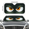 Cartoon Angry Eyes Car Windshield Sun Shade 51.1 Inches Universal Car Sun Visor