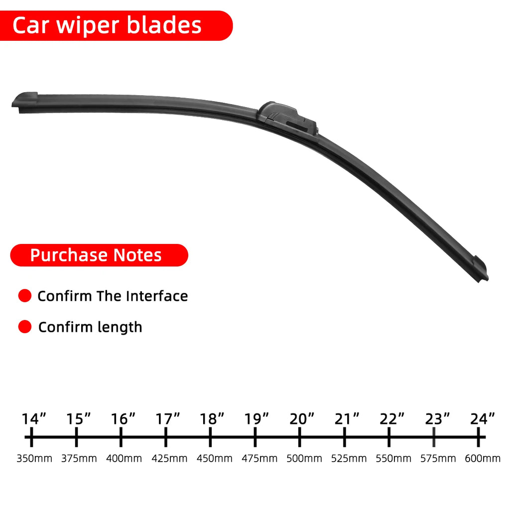Car Windshield Wiper Blades Hook Universal Soft Rubber Frameless Bracketless Premium Automotive Accessory