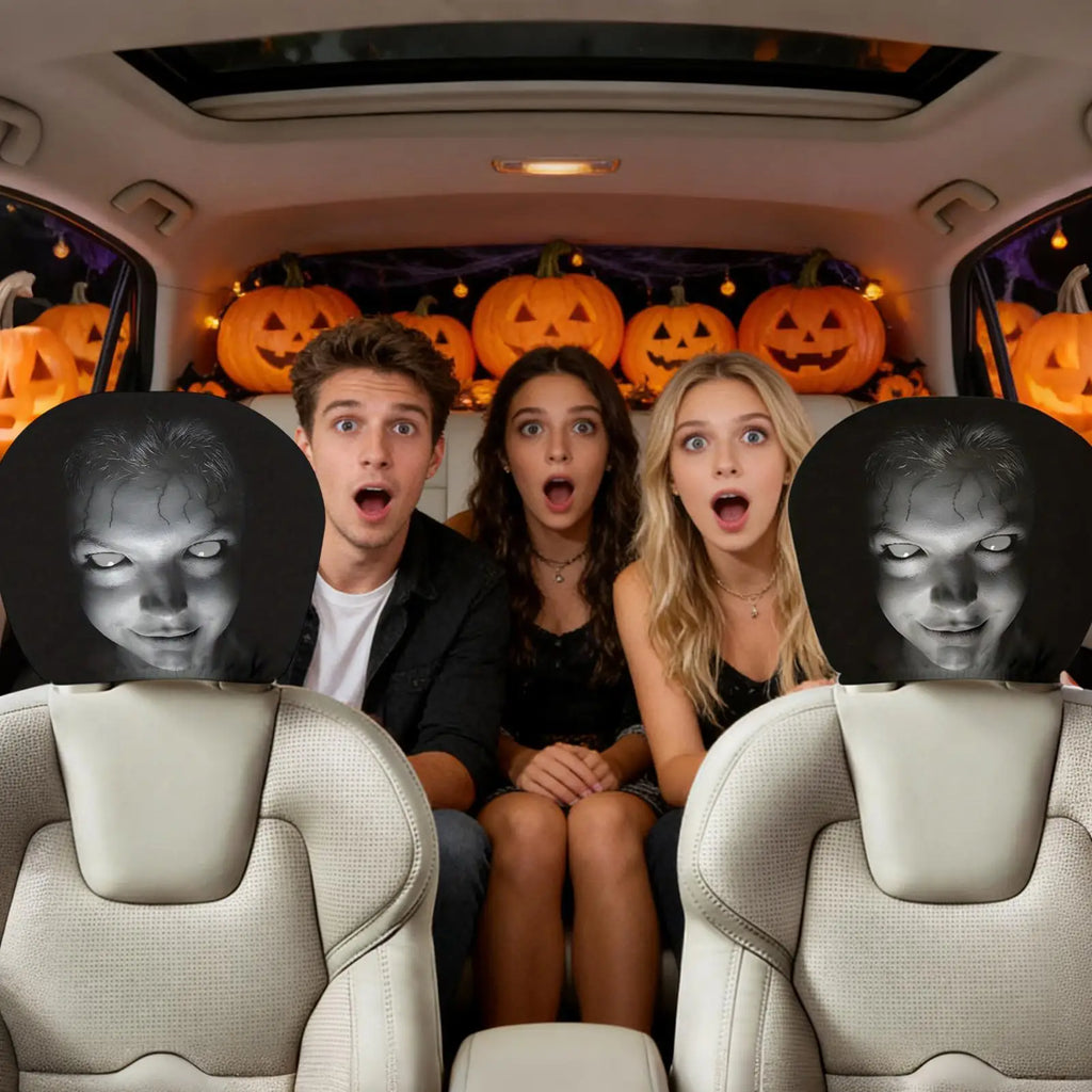 Car Headrest Cover Funny Auto Interior Supplies Head Rest Protector Vehicle