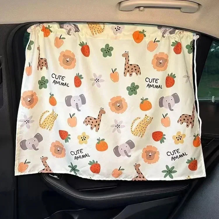 Suction Cup Curtain Shade Car Window Sunshade Cover Cartoon Universal Side