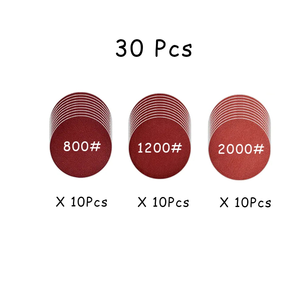 15-65 Pcs Car Headlight Repair Restoration Kit 3 Inch 75mm Sanding Plate Waxing Sponge Sanding Pad for Polishing and Sanding