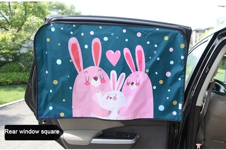 Cartoon Universal Side Window Sunshade UV Protection For Baby Children Car