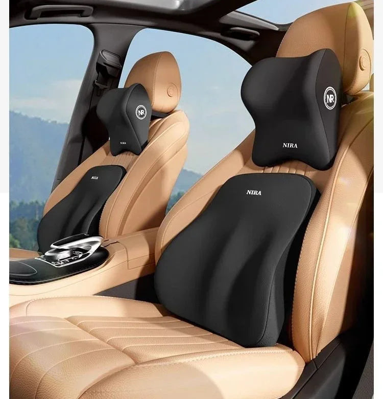 Memory Foam Car Universal Headrest Lumbar Cushion Back Pillow Interior Protector