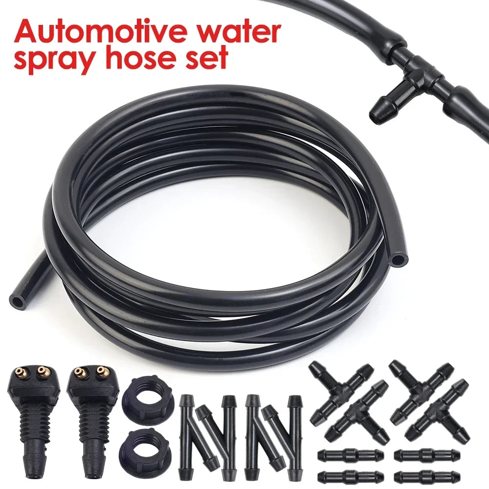 Car Auto Windshield Washer Hose Wiper Blade Pipe Jet Spray Nozzle Water Fluid Premium Automotive Accessory