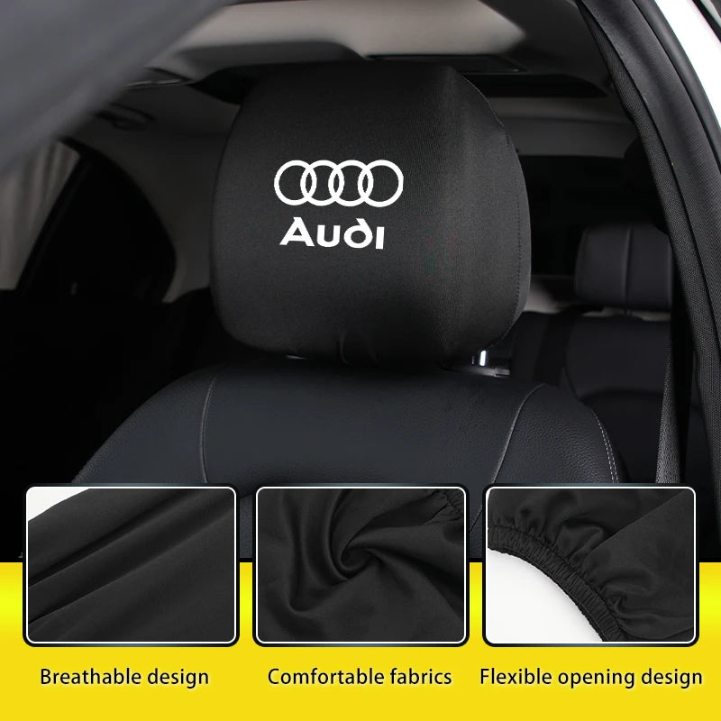Car Headrest Cover for Audi Elastic Pillowcase Headrests Dust Accessories Interi