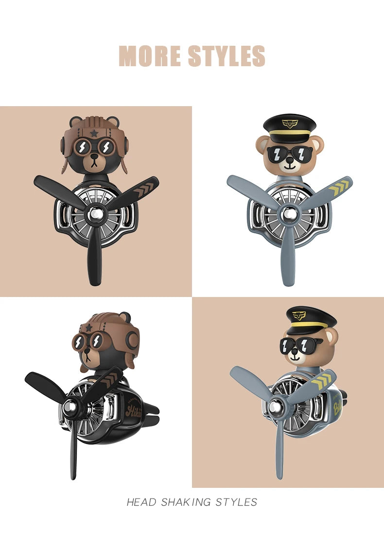 Odorless DIY perfume ornament airplane pilot bear car air freshener decoration