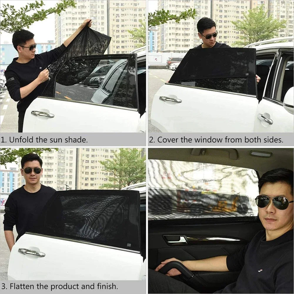 Car Window Shade Mesh 2 or 4 pcs screen window set premium window sunshade breat