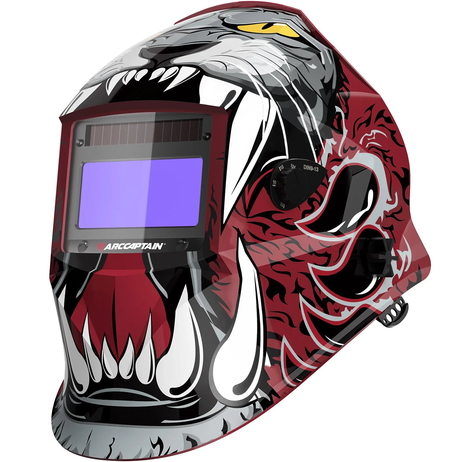ARCCAPTAIN Welding Helmet Auto Darkening 1/1/1/1 Solar Powered 4 Arc Sensor 1/25000s Welding Hood Face Mask For MIG MAG ARC TIG