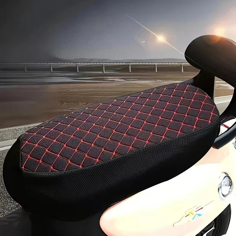 Motorcycle Seat Cover PU Leather Motor Mesh Breathable Waterproof Scooter