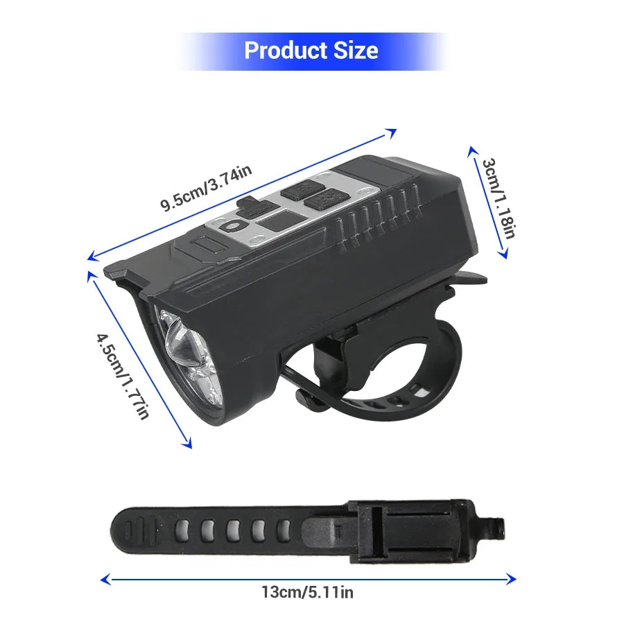 9 LED Bicycle Headlight USB Rechargeable Bike Lamp Super Bright Handlebar Lights Outdoor Waterproof Cycling  Front Light