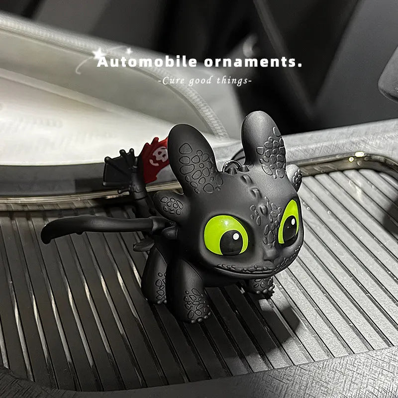Genuine Cute Glowing Toothless Car Interior Ornament, Night Fury Wings Can Move Premium Automotive Accessory