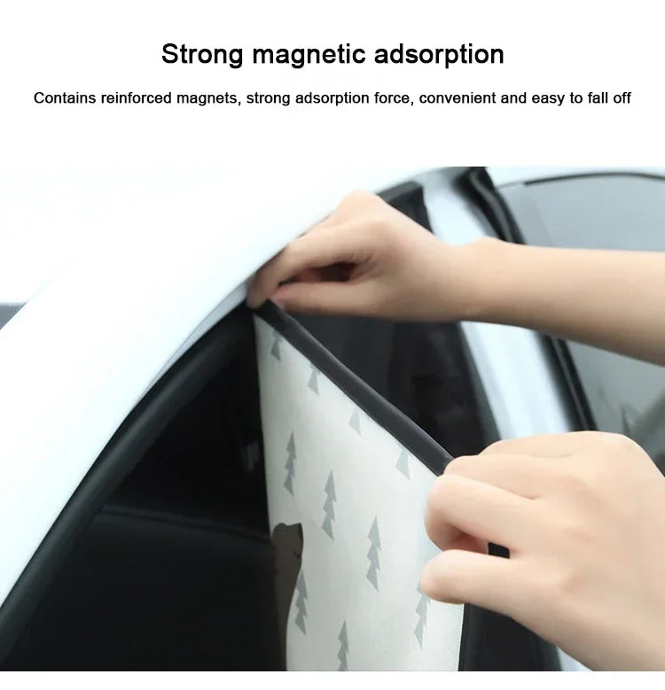 Cartoon Universal Side Window Sunshade UV Protection For Baby Children Car