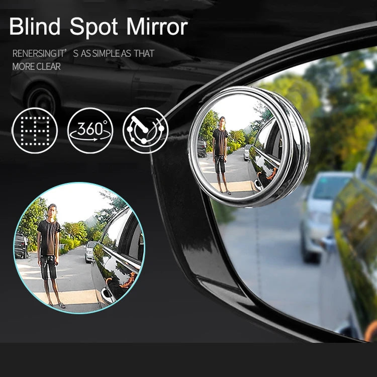 360 Degree Adjustable Blind Spot Mirror Car Auxiliary Rearview Convex Round Premium Automotive Accessory