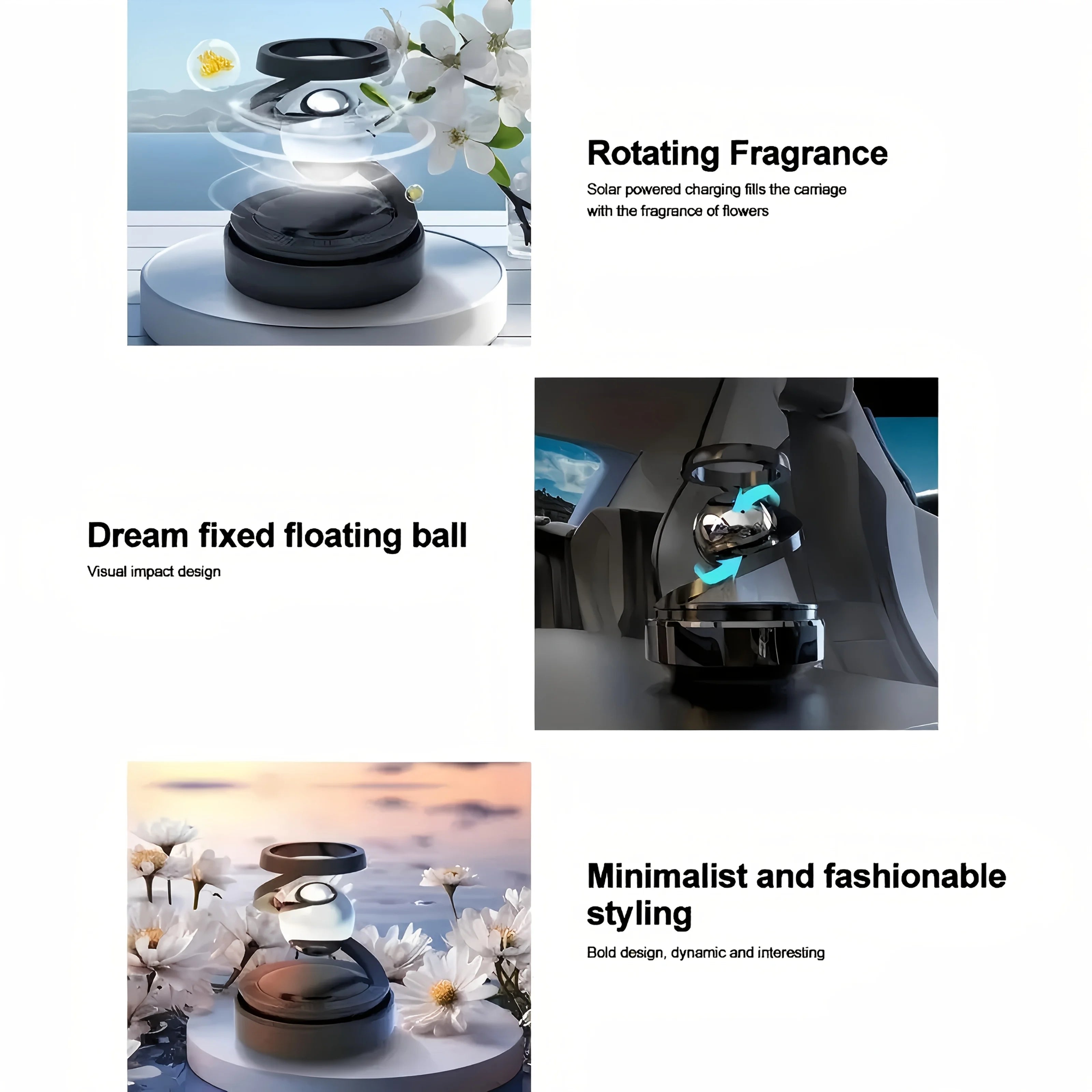 Starry Sky Solar-Powered Car Air Freshener Long-Lasting Fragrance Stylish SUV