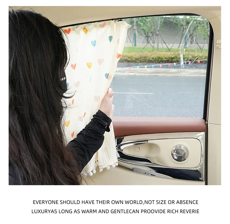 Cartoon Car Curtains Car Sunshade Side Curtains Embedded Rail Car with Sun