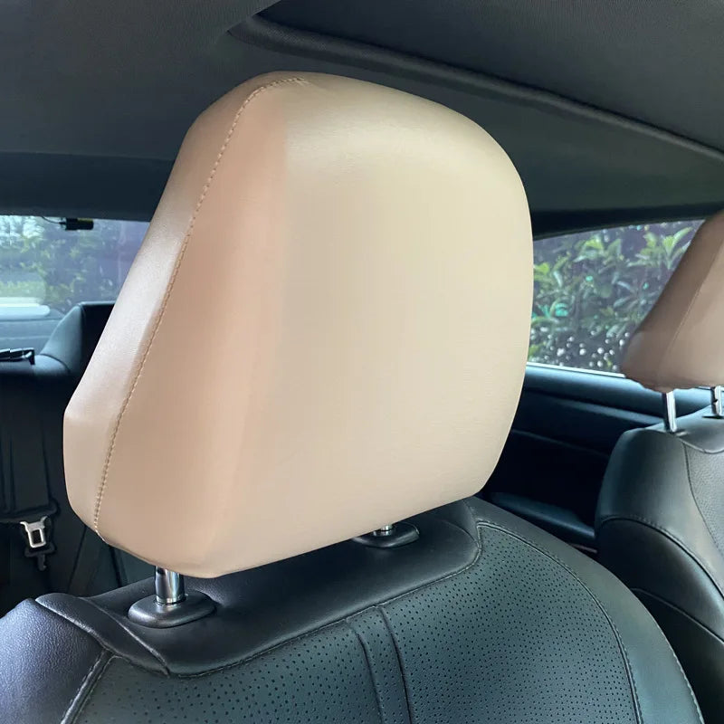 Universal Leather Car Headrest Cover Elastic Waterproof Dustproof Seat