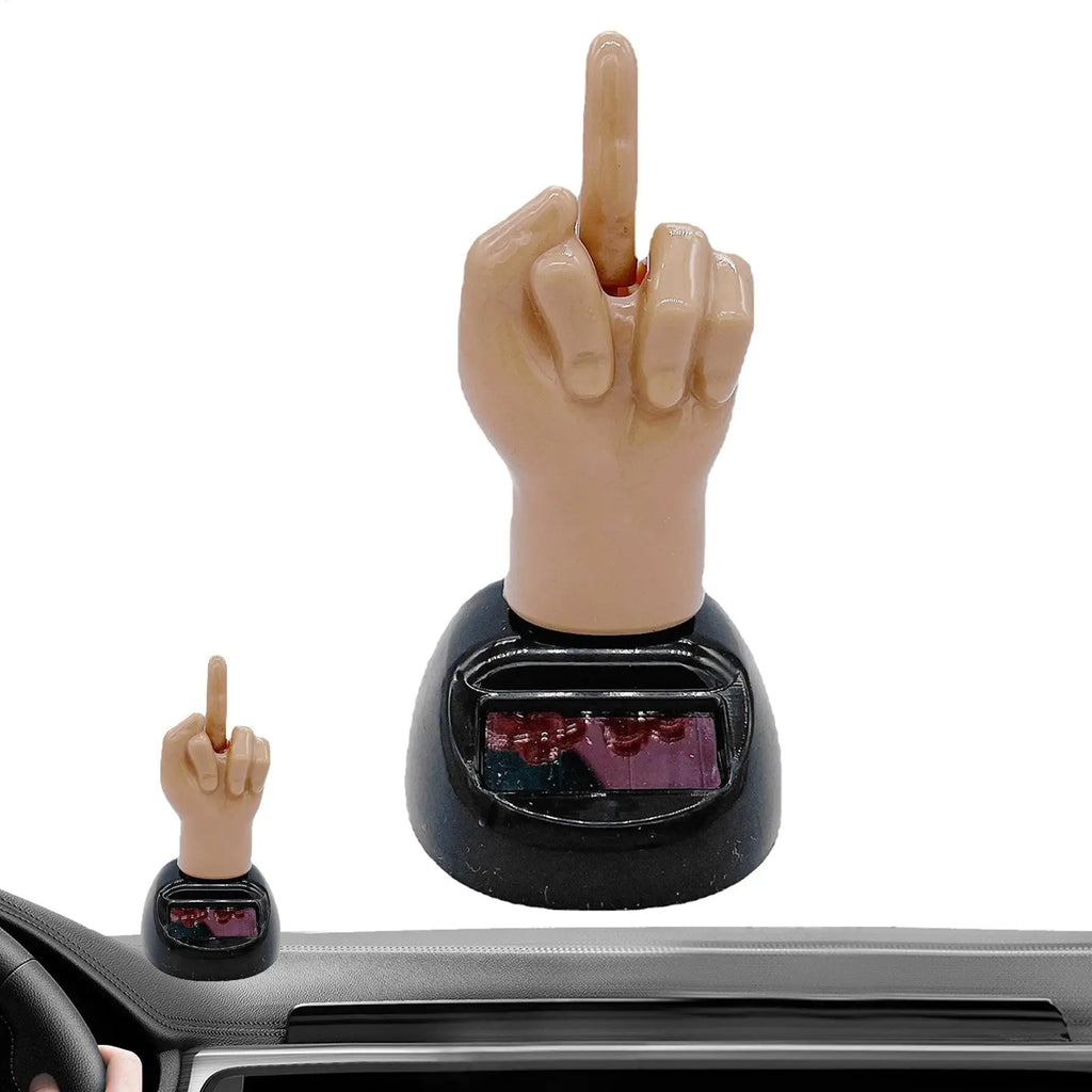 Creative Finger Solar Powered Shaking Car Ornament Funny Dashboard Decoration Premium Automotive Accessory
