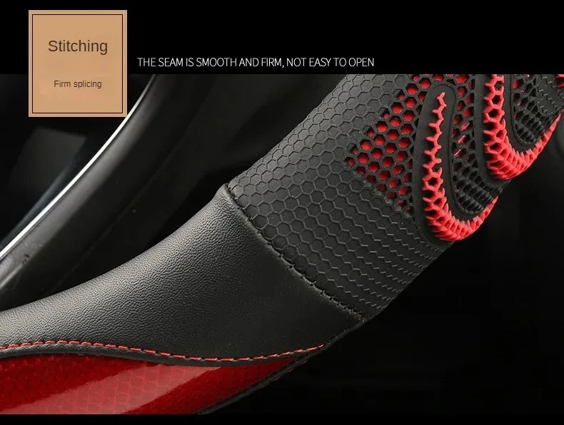 Three-dimensional Honeycomb Steering Wheel Cover Durable Leather Cover