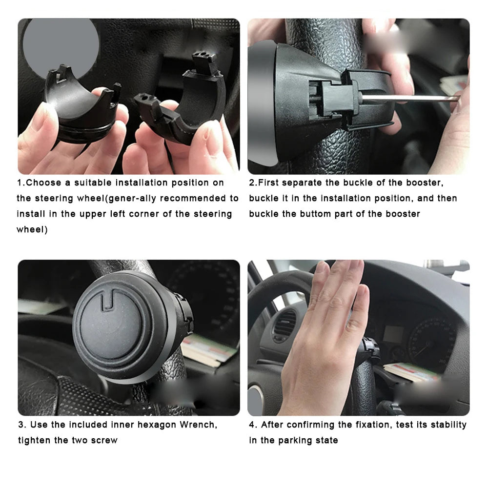 Labor Saving Car Steering Wheel Booster Spinner Knob Truck Tractor Forklift 360