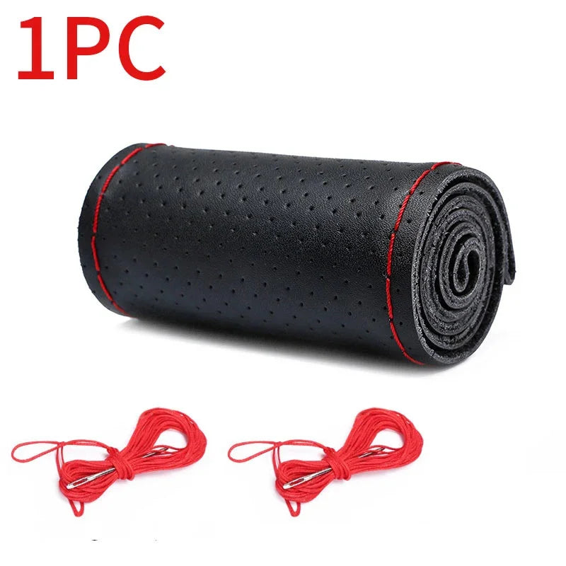 Genuine Leather Steering Wheel Cover For Car Braiding Steering Wheel Protector