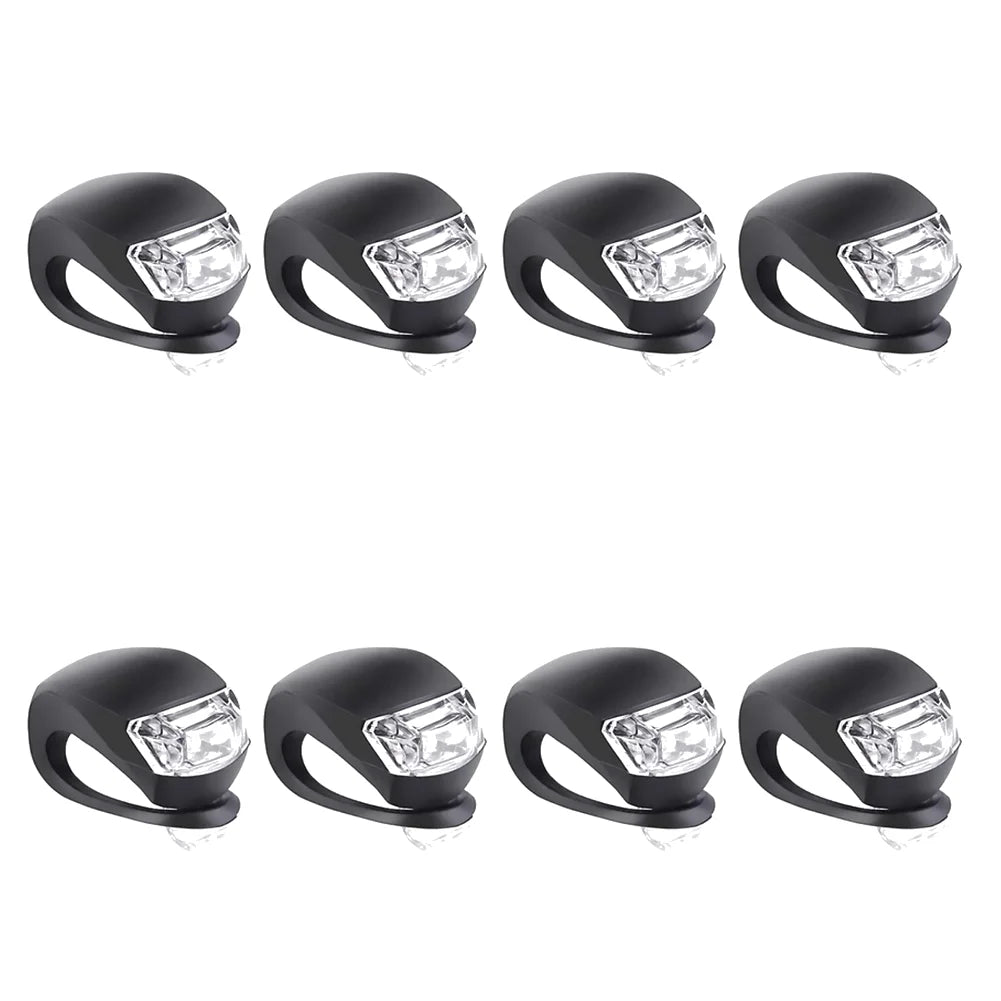 2-10pcs LED Silicone Bicycle Front Rear Light Set 3 Modes Waterproof MTB Mountain Road Bike Cycling Headlight Tail Warning Lamp