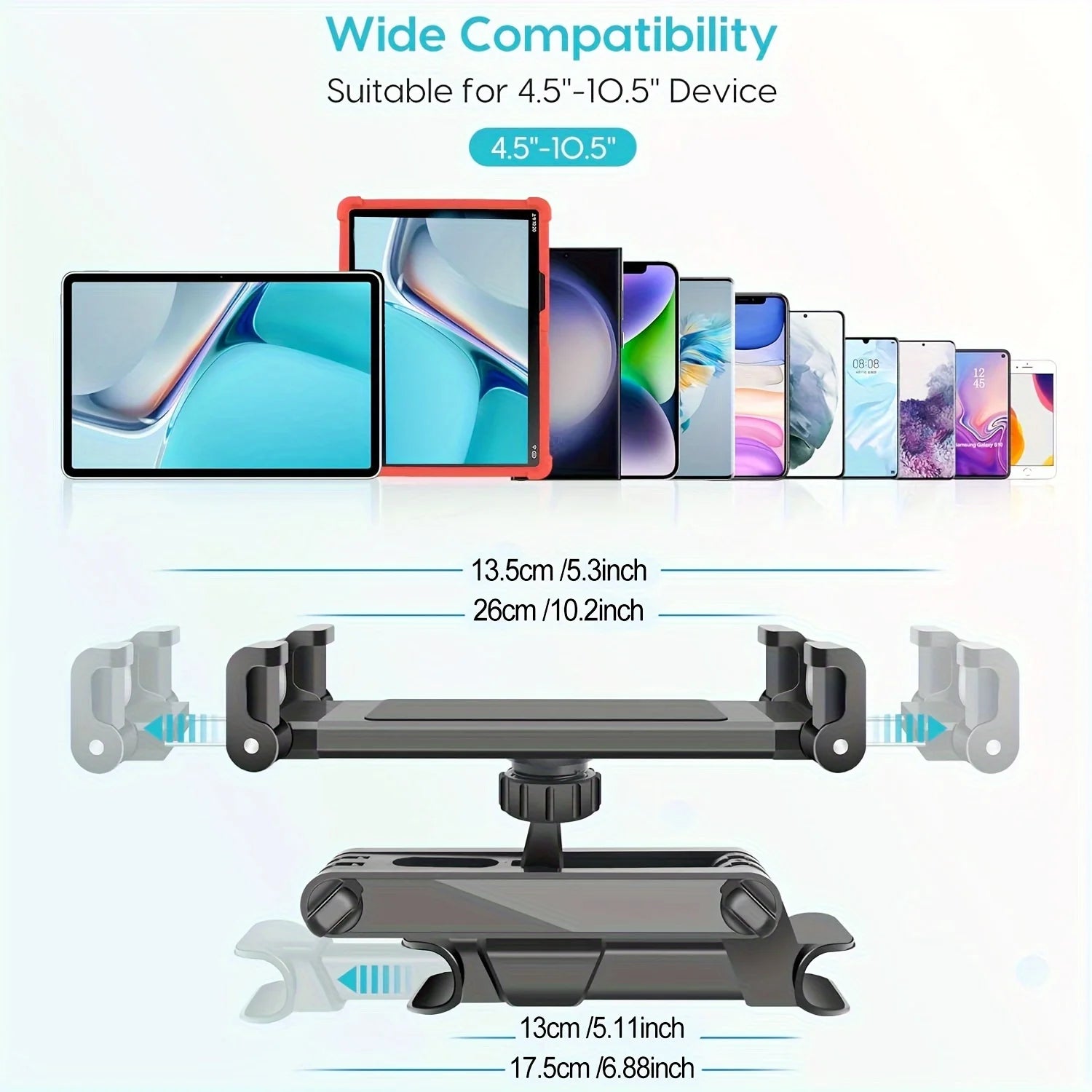 Universal Car Tablet Holder Back Seat Headrest Mount For iPad Air Mini Pro 4-13
