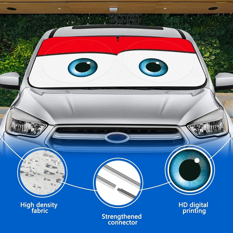 Cartoon Eyes parasol Car Sunshade Umbrella Solar Protection Front Window Shade