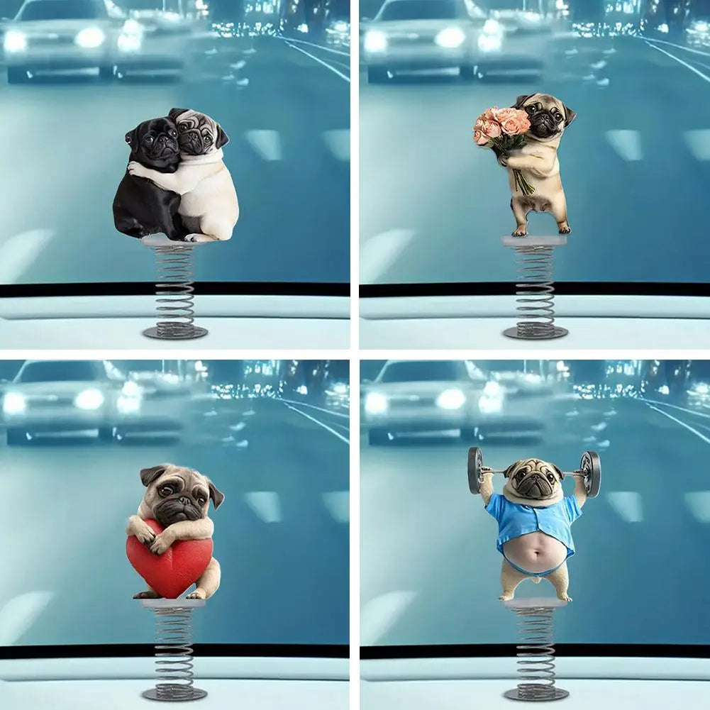 Lovely Dog Acrylic Spring Shaking Head Ornaments Car Dashboard Decorations Funny Premium Automotive Accessory